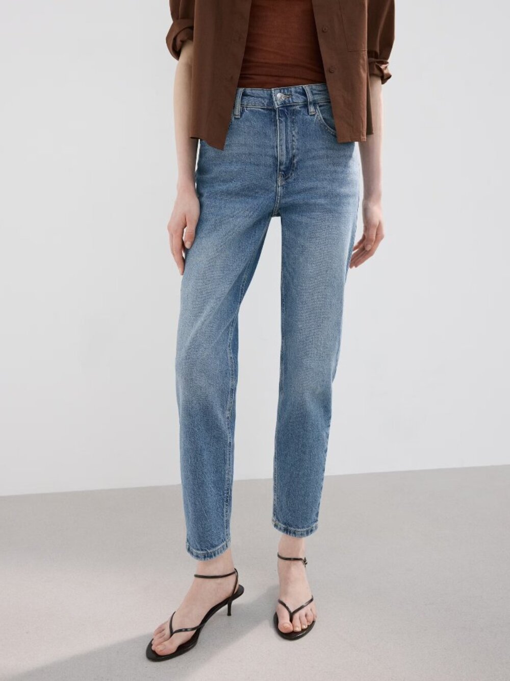 Mango Newmom Comfort High Rise Jeans Womens Size 4 Medium Blue 27011242 - Picture 12 of 14